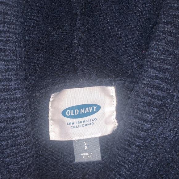 Navy Blue Knitted Hoodie - Picture 4 of 4